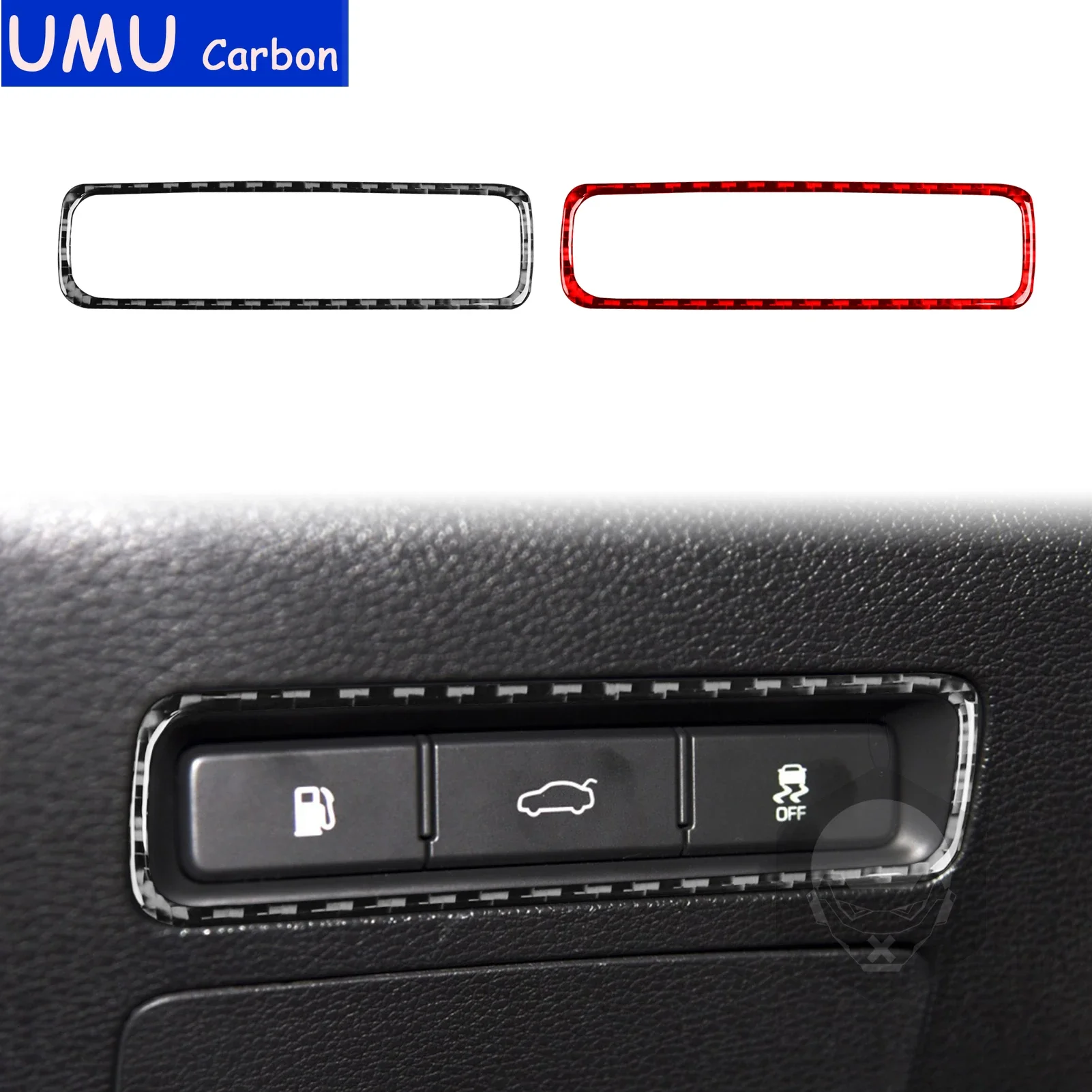 

For Hyundai Sotana 2015—2017 Real Carbon Fiber Trail Trunk Switch Frame Cover Trim Sticker Interior Decorative Accessories