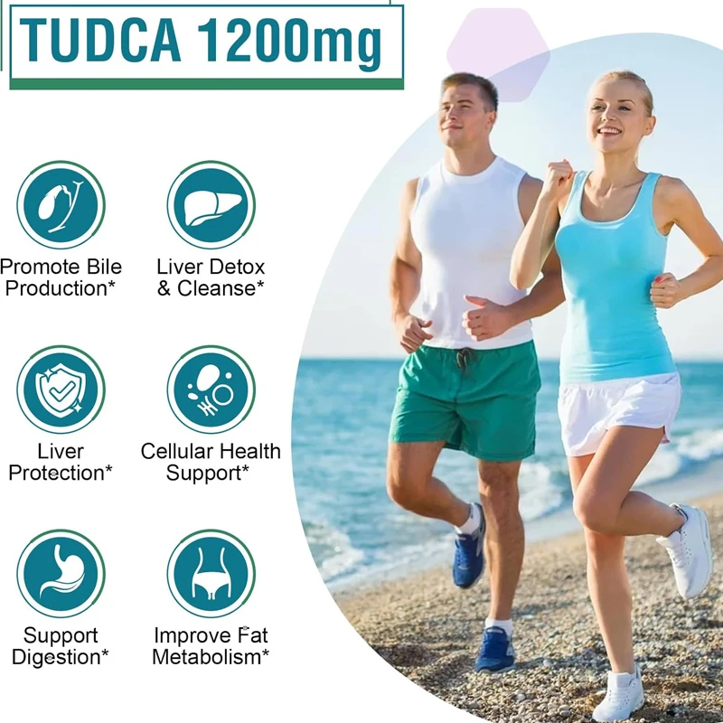 TUDCA Supplement 1200mg -60 Vegetarian Capsules, Strong TUDCA Bile Salt Supplement, Used for Liver and Digestion