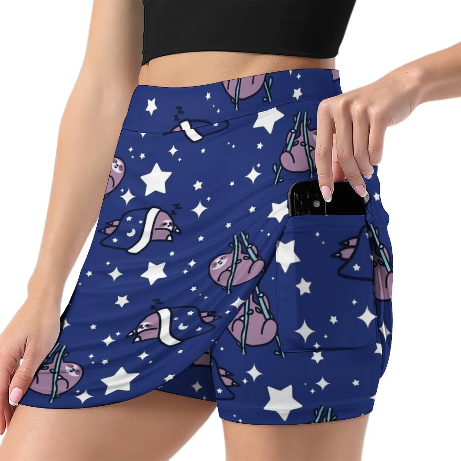 Starry Sloth Pattern Light Proof Trouser Skirt women's clothing summer 2023 novelties mini skirt for women