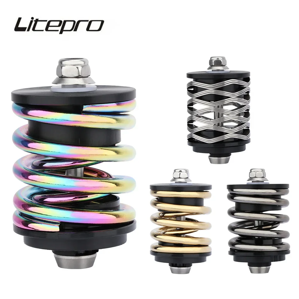 Litepro Bicycle Suspension Rear Shock Shocks For Brompton Folding Bike Titanium Screw Rod Spring Loaded Shock Absorber