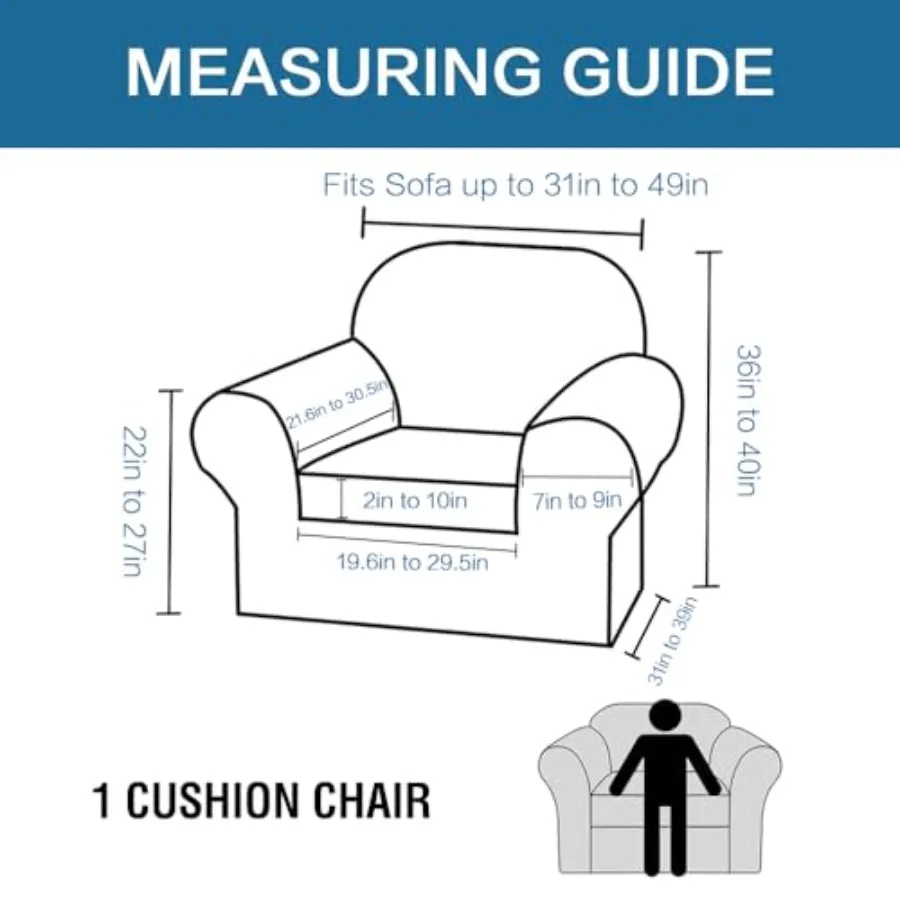 Rich Velvet Stretch 2 Piece Cover Chair Slipcover Sofa Cover Furniture Protector Couch Soft with Elastic Bottom Chair Couch Cov