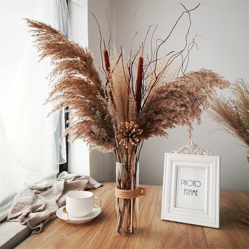 

Natural Dried Pampas Grass Decor Wedding Dry Flowers Pompas Floral Arrangement Home Party Decoration Living Room Boho Decor