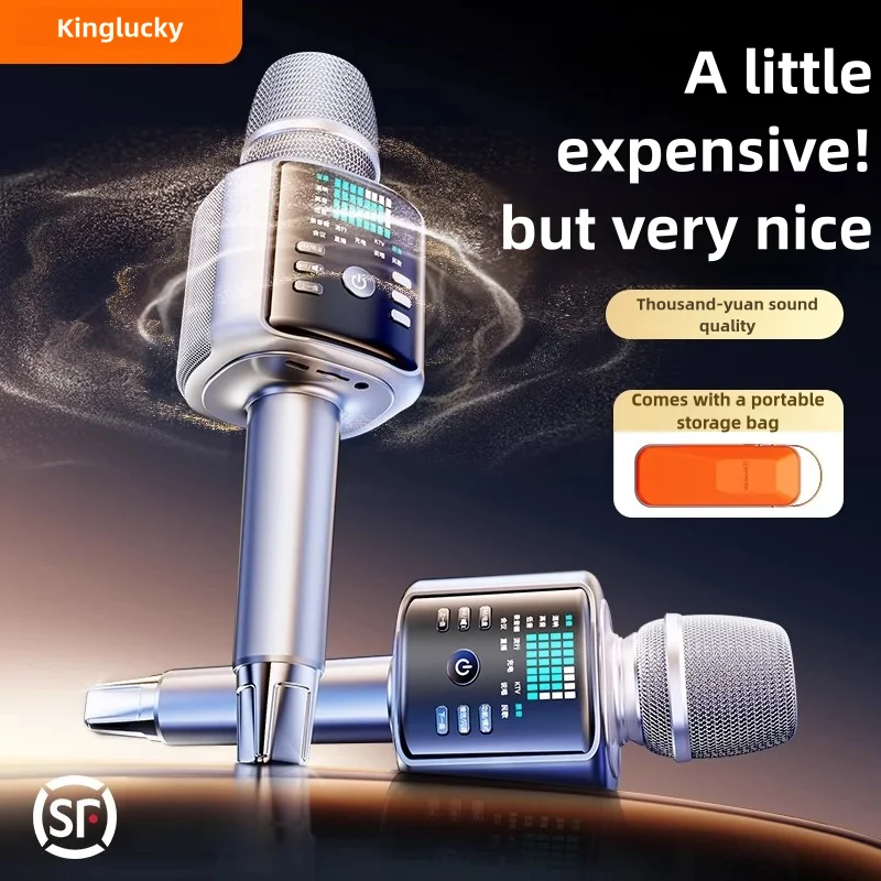 

Kinglucky H9PRO Microphone audio integrated microphone outdoor home Karaoke wireless speaker sound card singing live Microphone