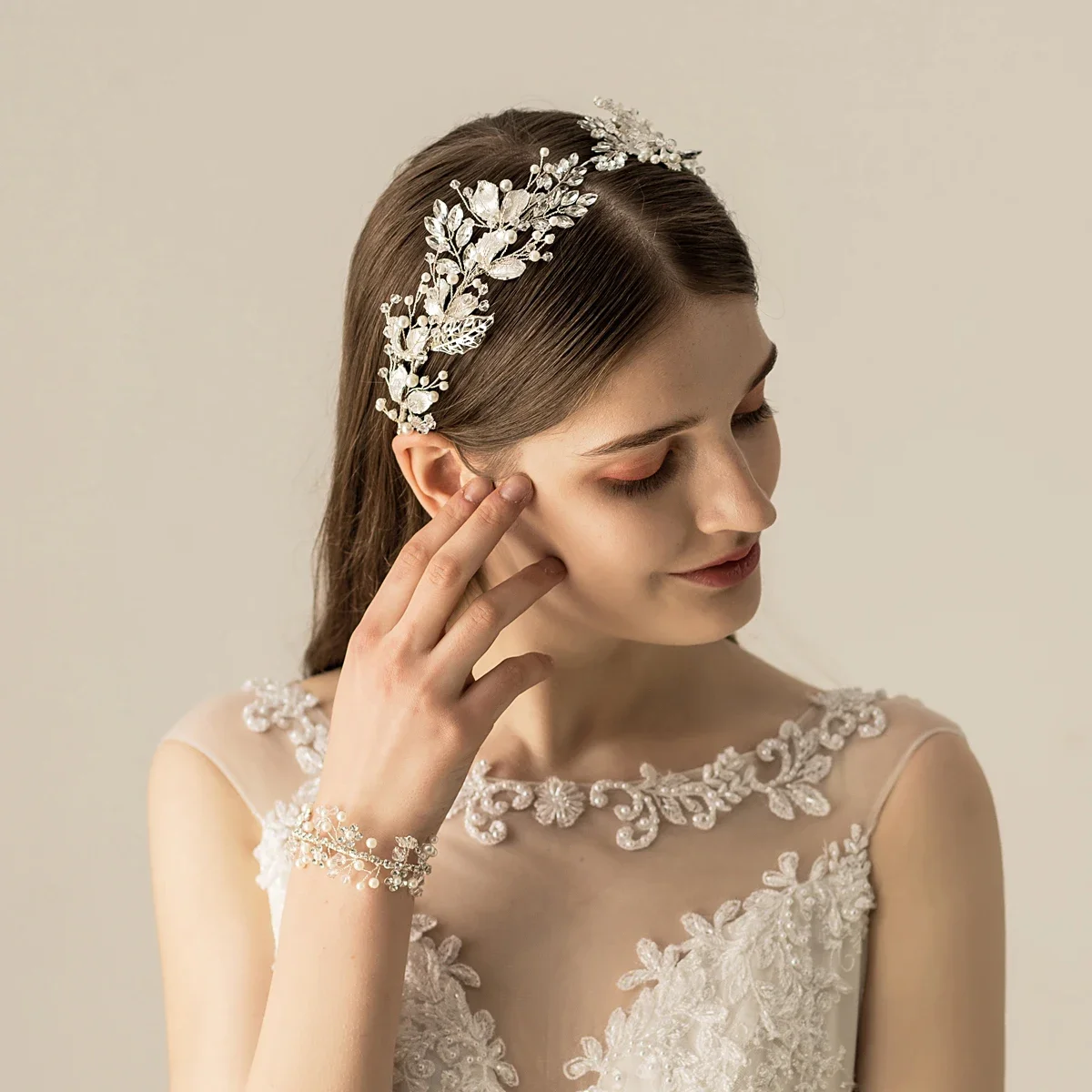 Classic handmade wedding headpiece crystal rhinestone hair band for wedding bridal hairpieces Hair Crown Party accessories image 5