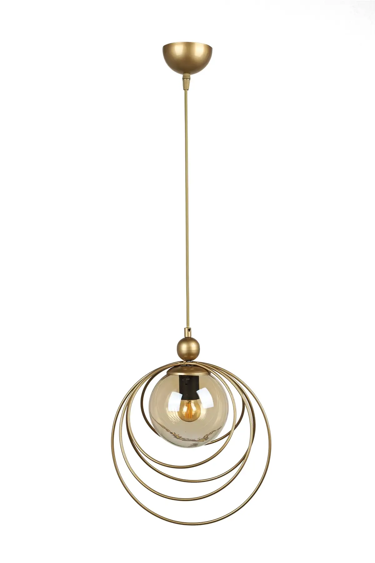 

DOLBOVI single chandelier tumbled honey glass