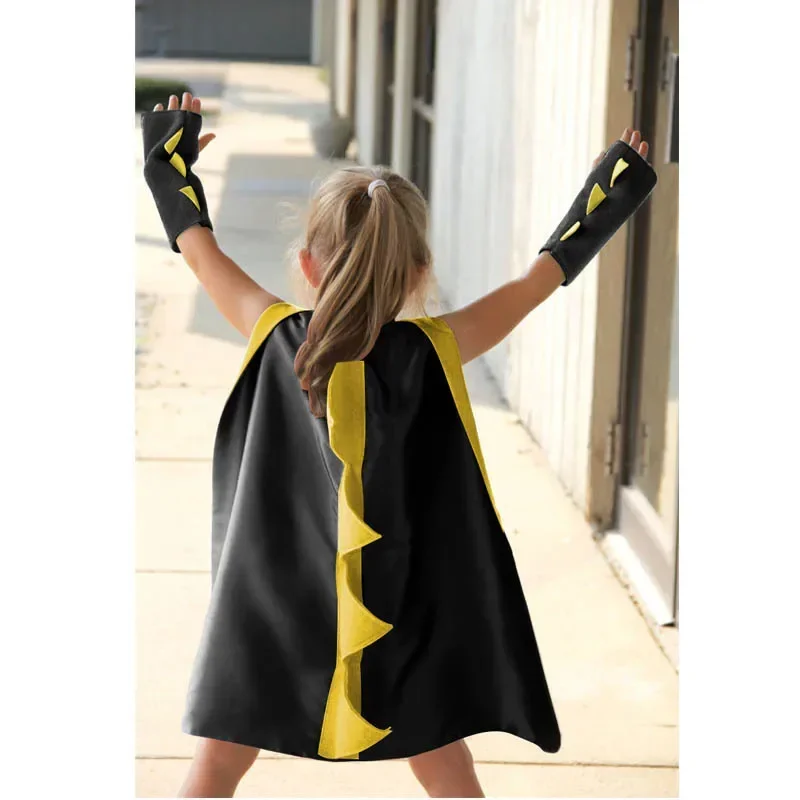 

Halloween 7 Colors Dinosaur Costume Cloak with Hat for Kid Birthday Party 70CM Toothless Dragon Fancy Cape Mask Cosplay Costumes