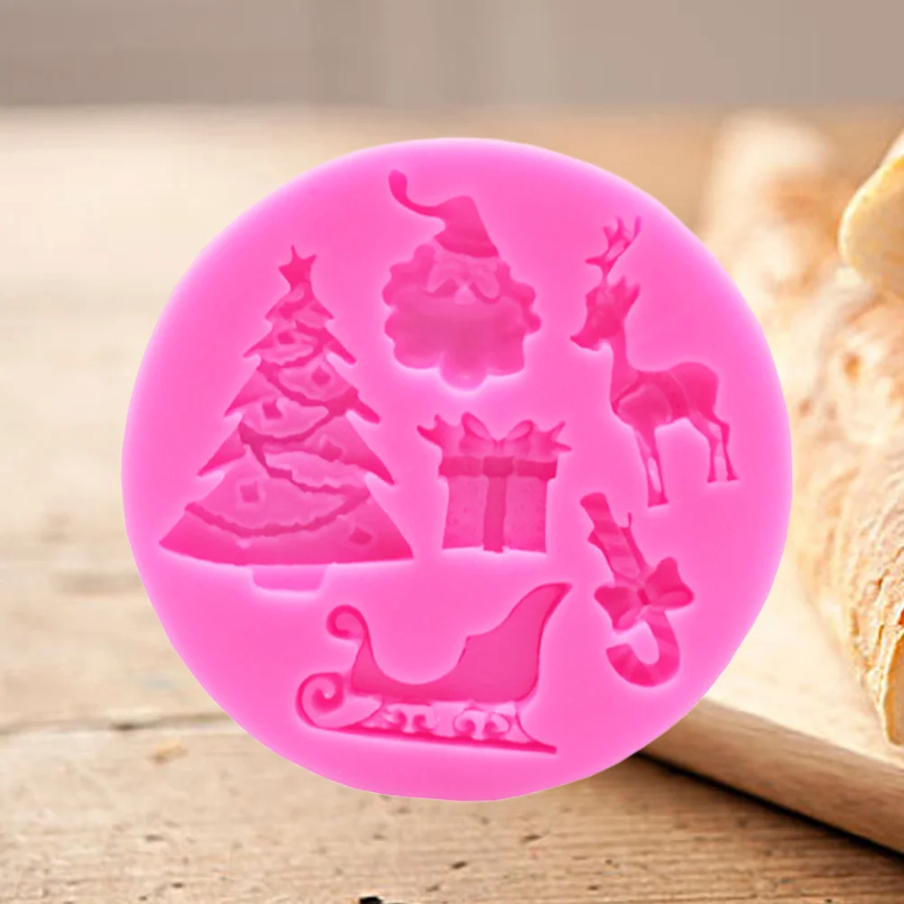 

Santa Claus Christmas Tree Silicone Mold Eco-Friendly Tasteless Non-Stick Fondant Cake Chocolate Baking Christmas Fondant Molds