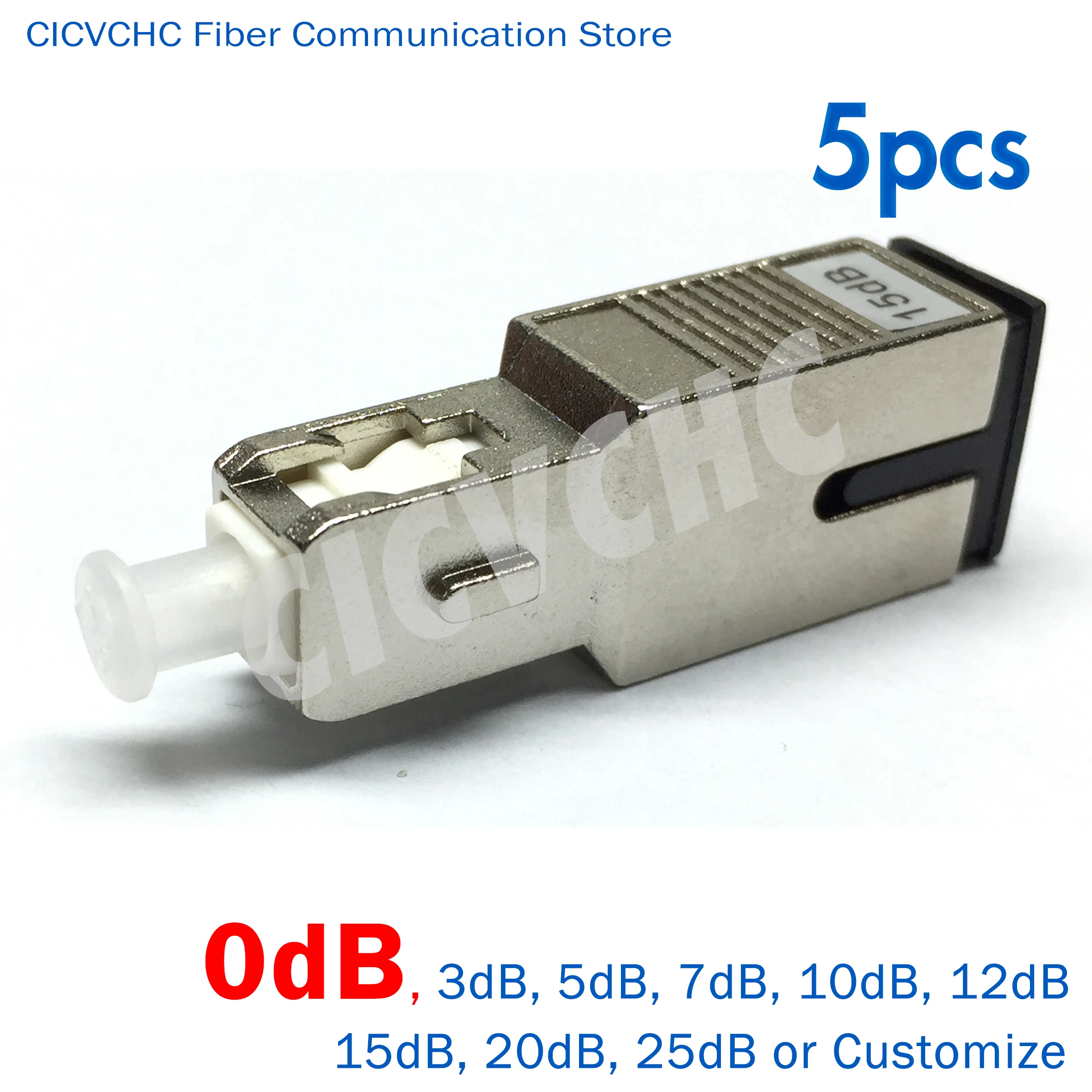 5Pcs SC/UPC-SC/UPCชายหญิงตัวลดทอนสัญญาณ (0, 1 25dB)/คงที่/ปลั๊ก/ไฟเบอร์