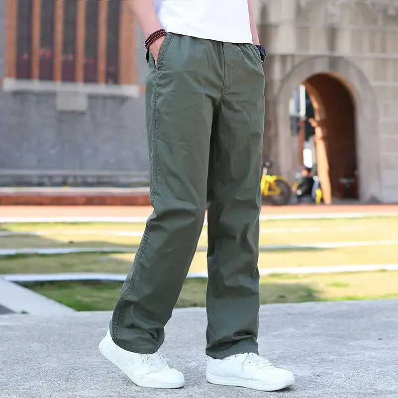 Trousers Man Wide Autumn Cargo Pants For Men Fishing Straight Black Oversize Big Size Regular Fit Y2k With Stylish Loose