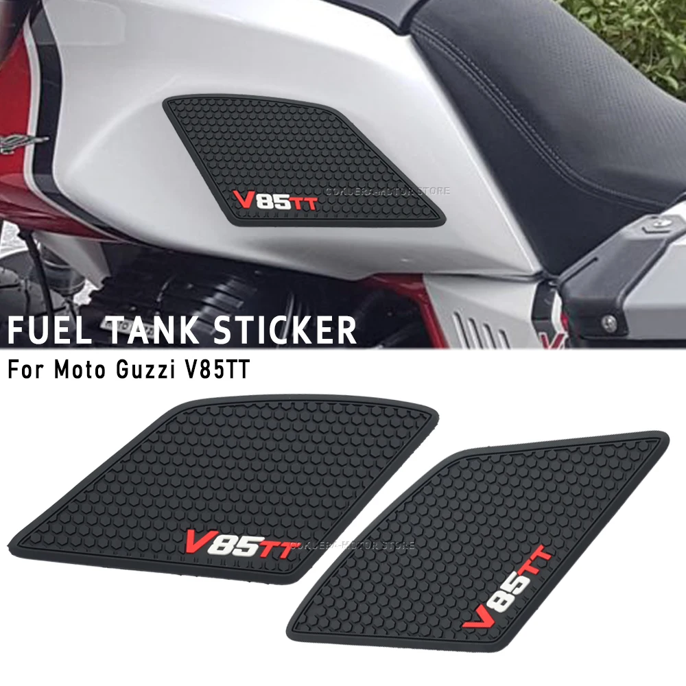 Moto Moto V85TT V85 TT motosiklet aksesuarları için kaymaz yan yakıt tankı çıkartmalar kauçuk ped Sticker