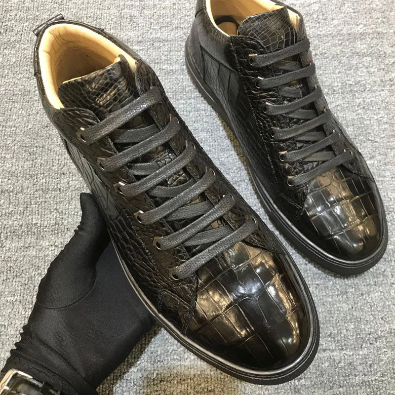 Novo negócio formal sapatos de couro genuíno dos homens tendência da moda casual alta sapatos esportivos de alta qualidade rendas até luxo tênis acolhedor