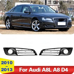 For AUDI A8L A8 D4 2010 2011 2012 2013 Car Left Right Side Front Chrome Bumper Fog Light Grille Grill Cover Auto Accessories New