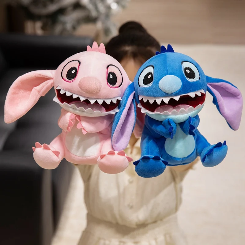 Niedliche Stitch-Handpuppe, schöne gefüllte Anime-Stich-Lilo und Stitch-Eltern-Kind-Spielpuppe, Engel, beschwichtigen Spielzeug, Geburtstagsgeschenke