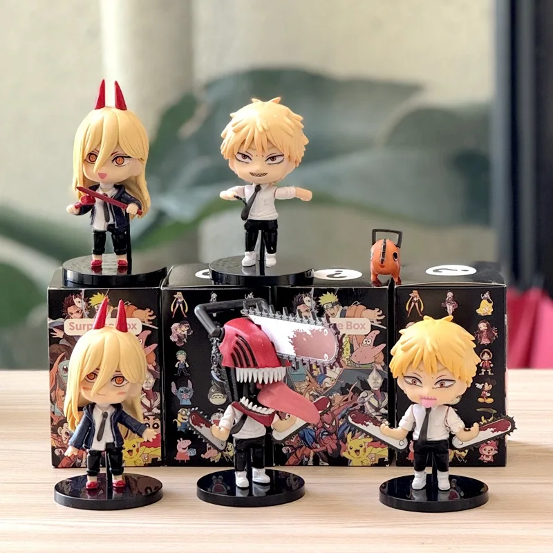 6 figuras de acción articuladas de PVC de Chainsaw Man (Denji, Pochita, Makima) versión Q, juguetes de escritorio coleccionables, kit de modelo, regalos