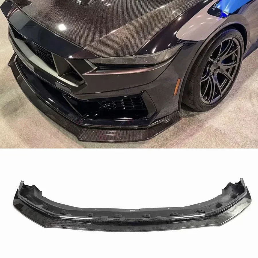 

Dark Horse Style Carbon Fiber Front Bumper Lip For Ford Mustang 2024+ Front Lip Spoiler Bodykit