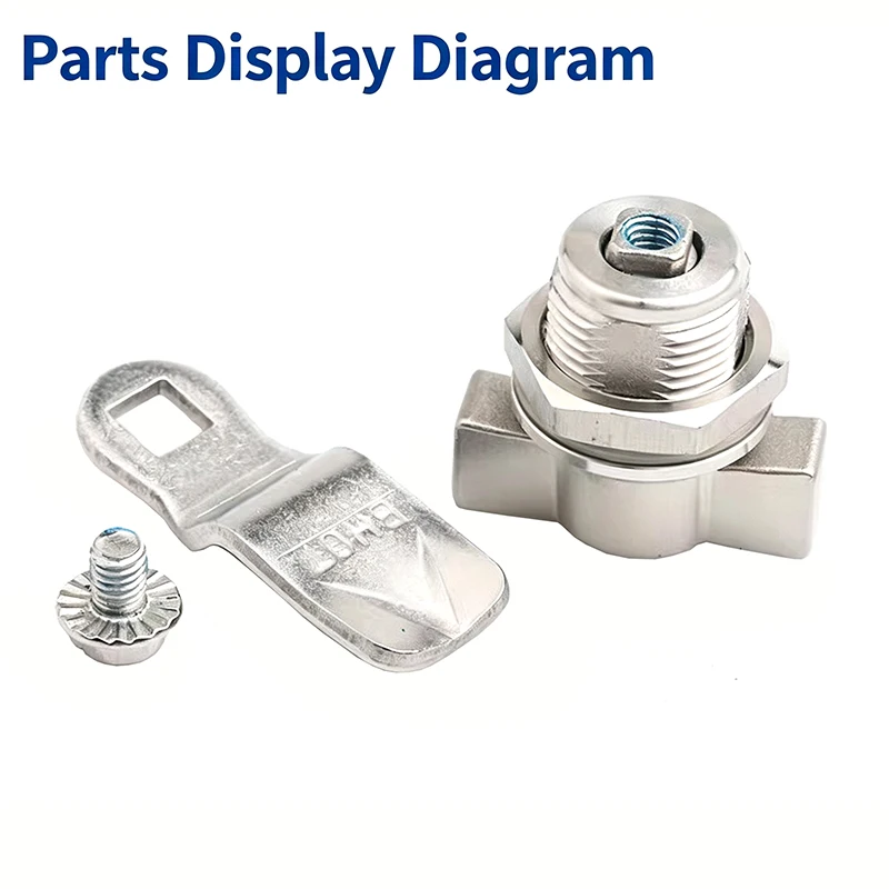 MS714-2 Stainless Steel T-Type Swivel Handle Lock Latch for Industrial Electric Cabinet Box Door Engineering Equipment Lock Keys
