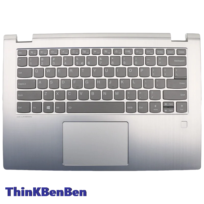 US English Keyboard Platinum Upper Case Palmrest Shell Cover per Lenovo YOGA 530 Flex 6 14 14IKB 14ARR muslimah