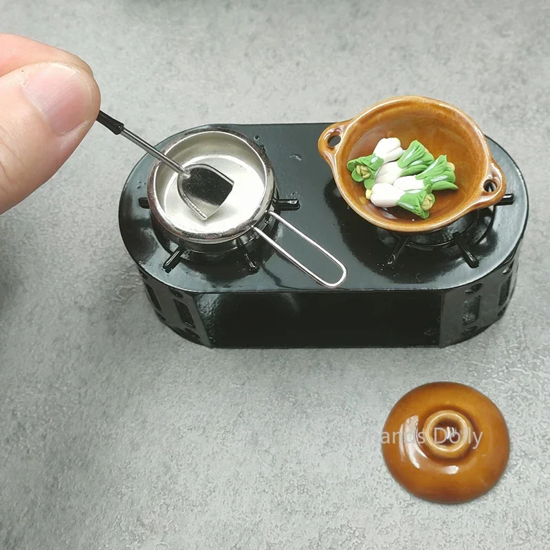 

Dollhouse Mini Simulation Alloy Hearth/Pan/Stock Pot Set Miniature Kitchen Toys Furniture Accessories