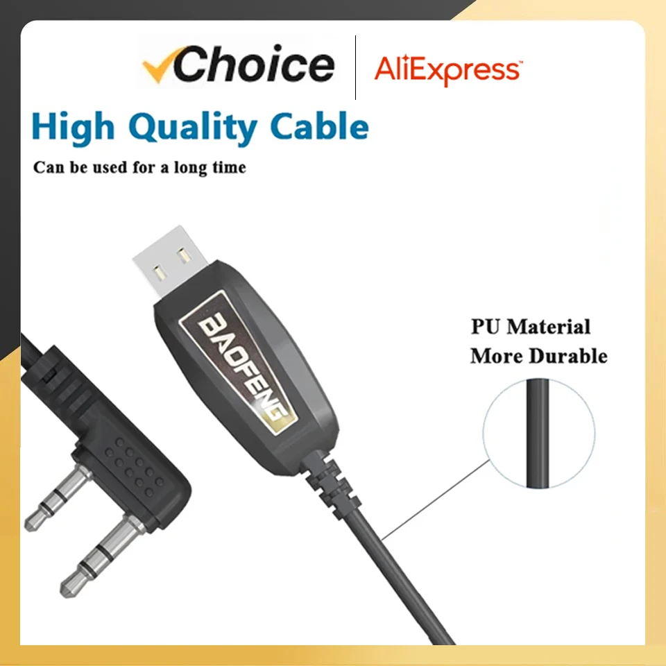 Walkie Talkie Programming Cable for UV-5RH UV-18 Pro Max UV-21 Quansheng UV-K6 Support Window 11 Driver Free Radio's Accessories view 4