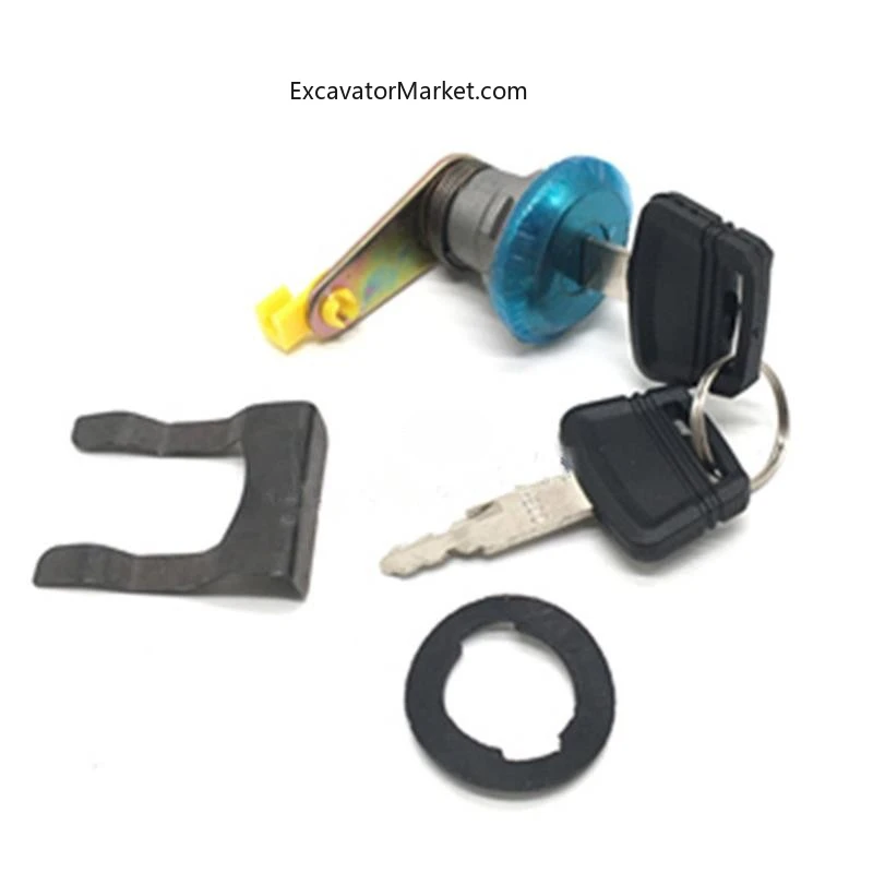 For Hitachi Zx Ex200-5 Ex120-5 Excavator Cab Door Lock Assembly Inner Handle Outer Handle Lock Block Lock Cylinder Accessories