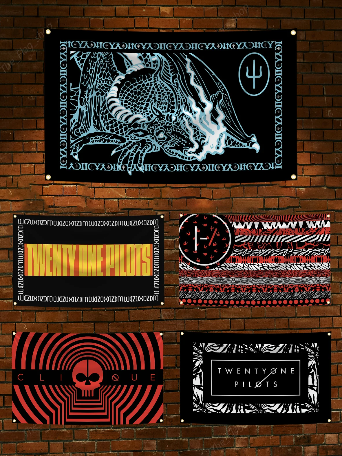 90x150cm Twenty One Pilots Scaled And Icy Rock Flag Tapestry Wall Hanging Modern Music Art banner Vintage Blanket