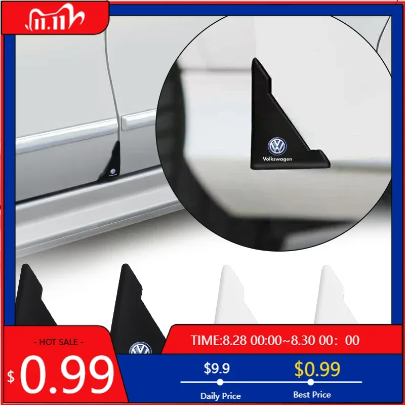 

Колпаки ступиц 2 шт., защитные наклейки на углы двери автомобиля, 3D наклейки, автомобильные аксессуары для Volkswagen CC Golf 4 6 7 GTI Tiguan Passat B5 B6