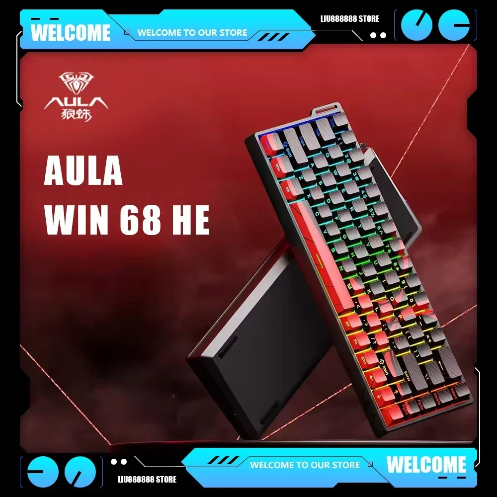 Aula Win60 Win68 8k Wired Rgb Hot-Swap Mechanical Esports Gaming Keyboard He Magnetic Switch Keyboards Customize Chrisms Gifts