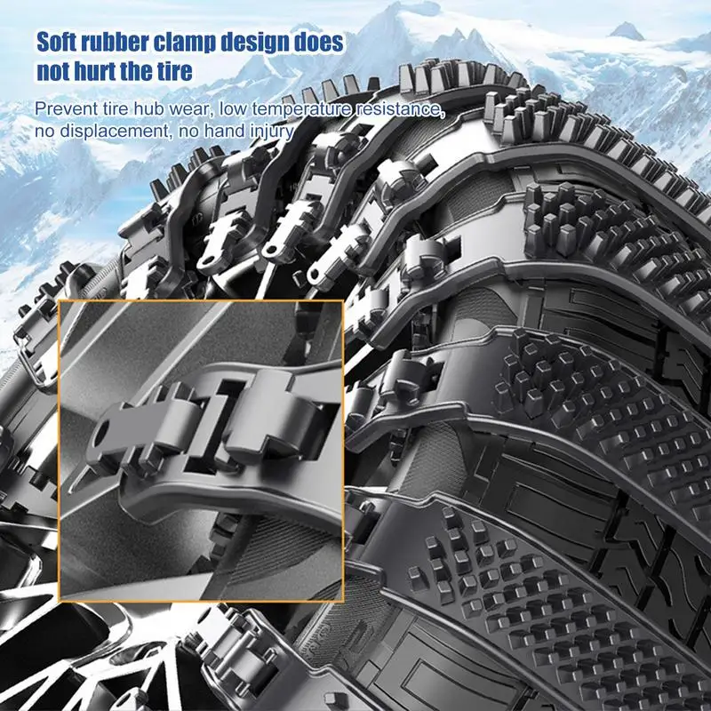 Car Tire Snow Chain Car Tire Anti-Skid Chains Reusable Stormy Weather Car Snow Chains With Easy Installation For Racing Car SUV