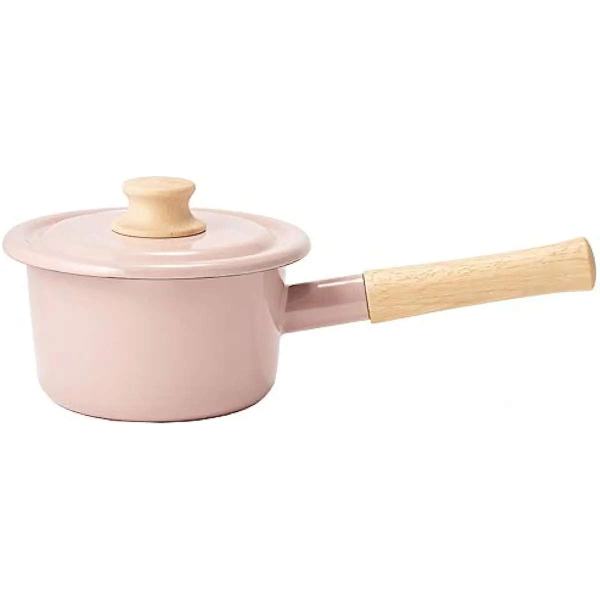 

Fujihoro Enamel Pot Single Handle Milk Pot Cotton Series Grey Pink 14cm CTN-14M.AP