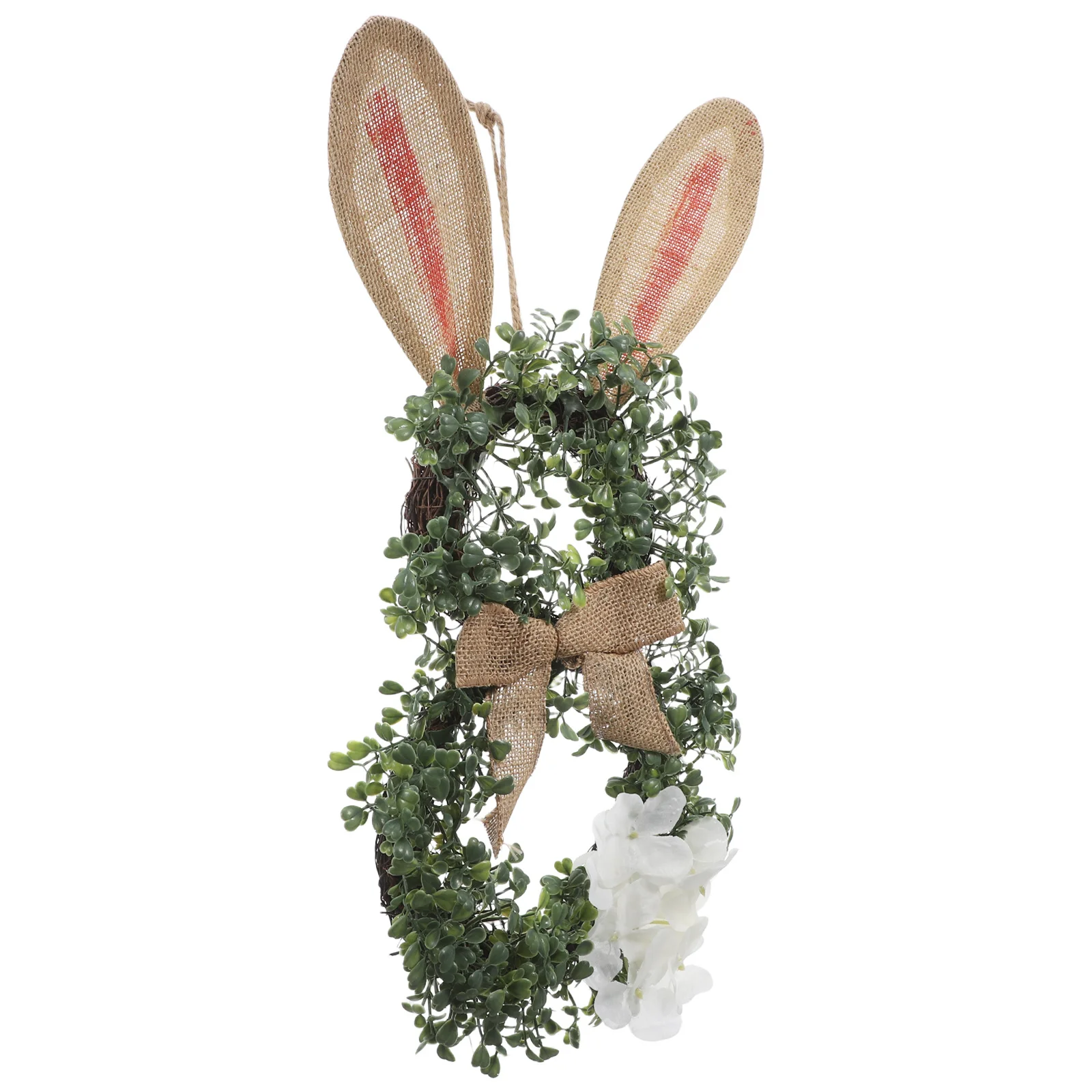 

Adorable Easter Rabbit Wreath Front Door Decor Artificial Greenery Easy Maintenance Multifunctional Photo Prop Year Round Use