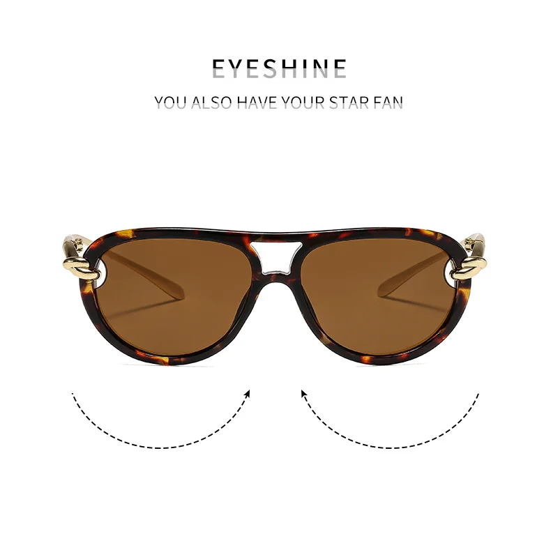 Mode Knoten Doppel Strahl Pilot Sonnenbrille Luxus Marke frauen Personalisierte Sonnenbrille Outdoor Straße Casual Einfache Sonnenbrille – Detail 6