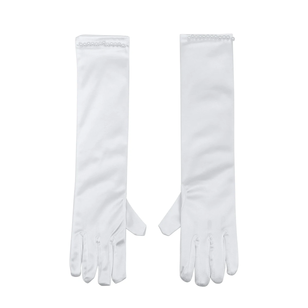 

Wedding Gloves Pearl Decor Kids Dress Pageant Flower Girl Beautiful Church Banquet Party Prom Gloves Accessories