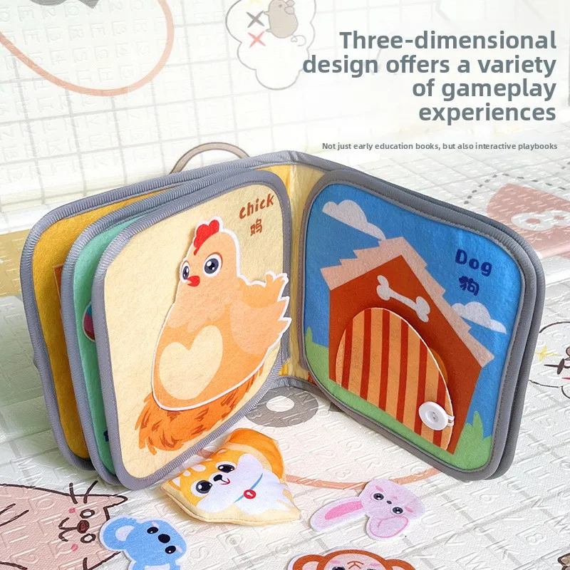 Os bebês de educação infantil podem ser rasgados, podem morder, velcro tridimensional, livros rasgados à mão, brinquedos educativos cognitivos para bebês