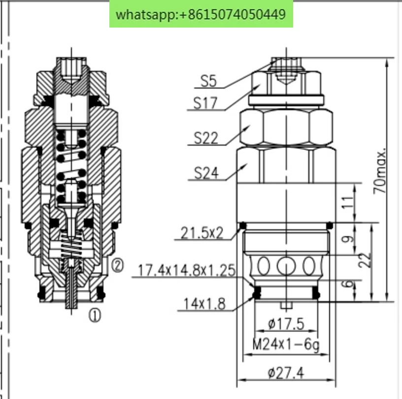 Mining Machinery Pilot Operated Relief Valve Hydraulic System XDYF20-03 Manual Adjustable Multi-way Fittings