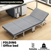 1 Folding Bed Dust Bag or 1 Folding Bed with High Density Compact Storage with High Density Sponge Mattress, Single Bed, Easy to Assemble, Lightweight, Portable Iron Frame Design for Office, Outdoor or Home Use, Safety Design