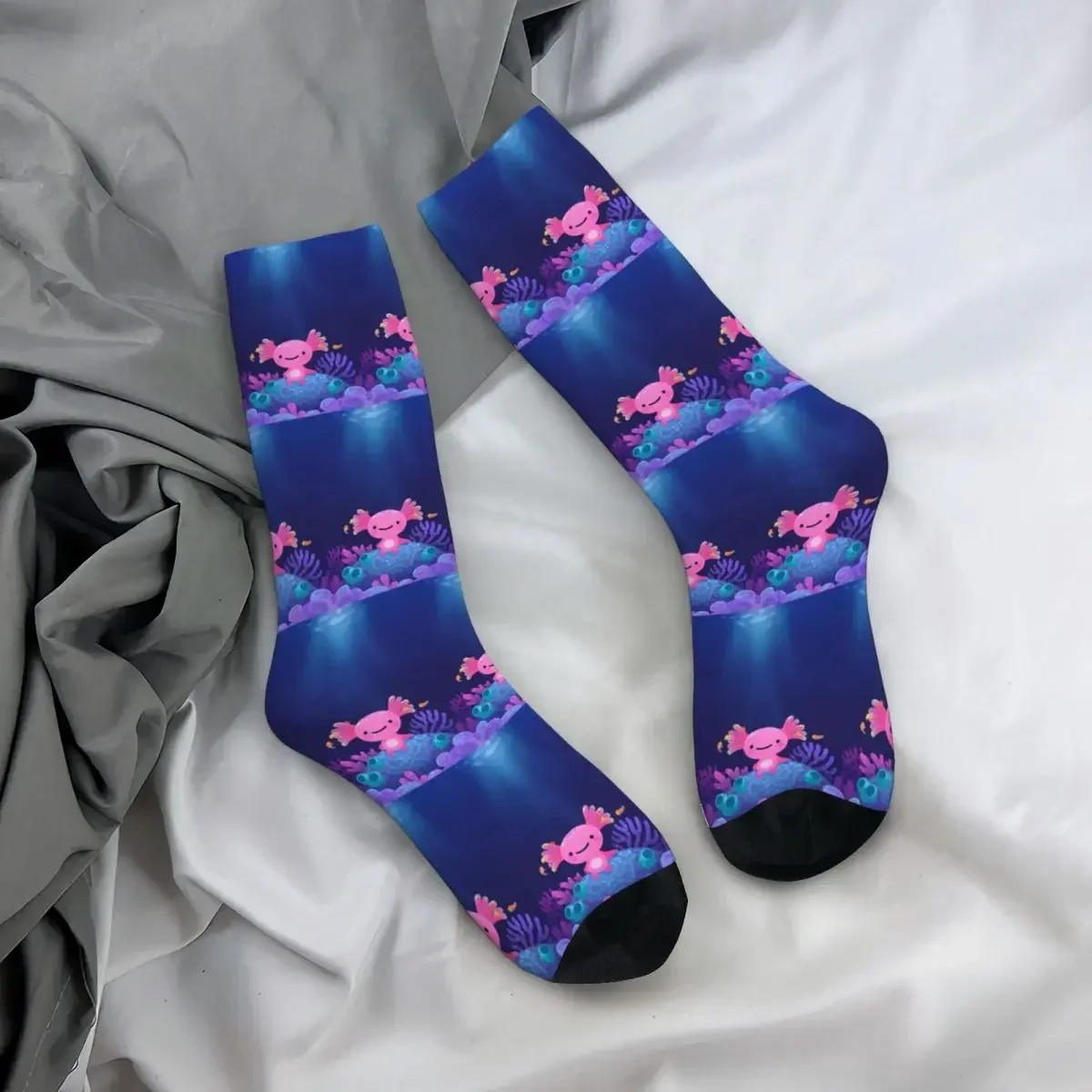 Coral Axolotl Socks Harajuku High Quality Stockings All Season Long Socks Accessories for Man's Woman's Gifts