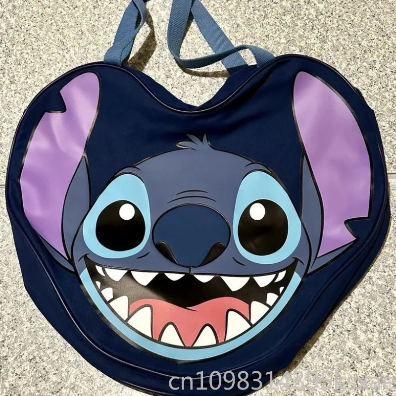 حقيبة كتف ديزني ستيتش للنساء ذات سعة كبيرة كارتونية لطيفة من القماش باللون الأزرق الداكن حقيبة يد عصرية فاخرة ومتينة