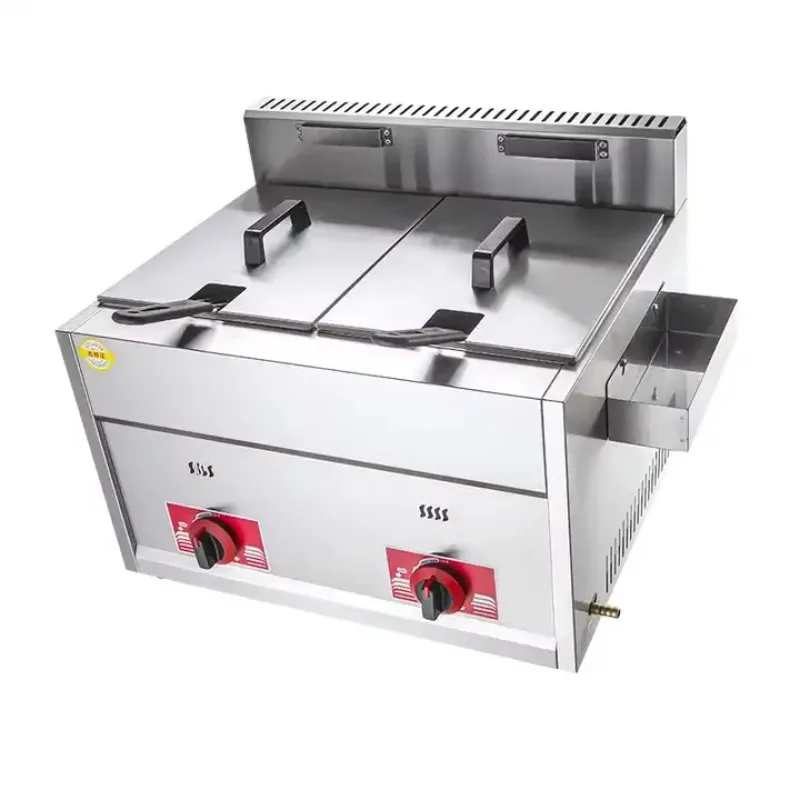 Friteuse à gaz Double cylindre 10L + 10L, Pot de poulet frit Commercial, maison, friteuse de fête