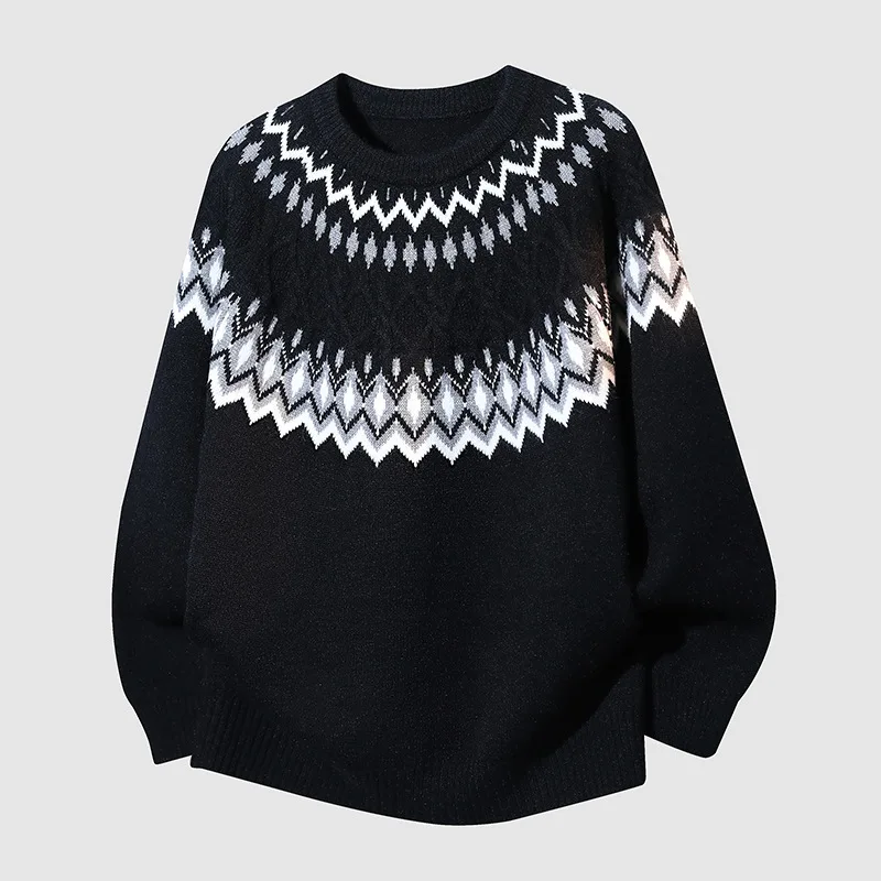 

Новые модные мужские свободные вязаные пуловеры с круглым вырезом, мужская верхняя одежда, повседневные свитера, качественные мужские пуловеры, зимняя одежда 4XL