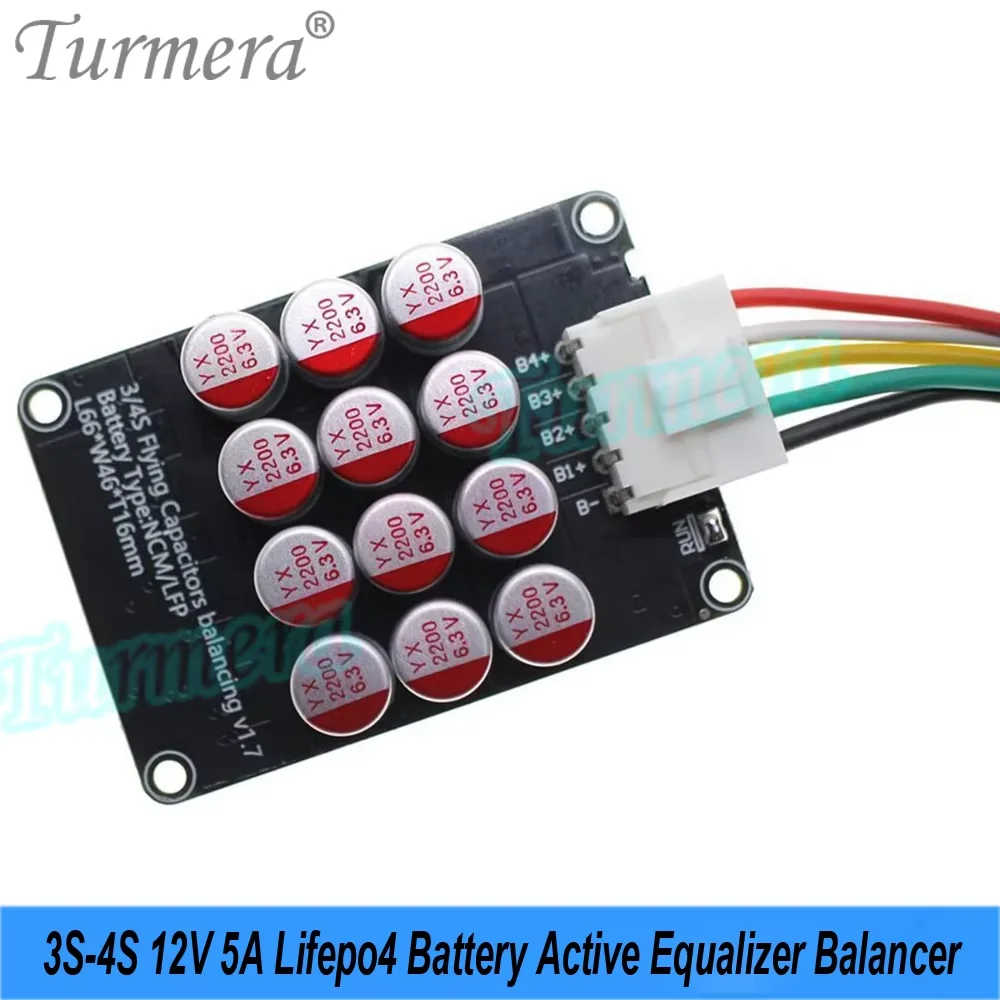 الكركم 4S 12V 8S 24V 16S 48V 5A موازن المعادل النشط لبطارية 3.2V 105Ah 200Ah 280Ah 320Ah Lifepo4 لتقوم بها بنفسك استخدام النظام الشمسي