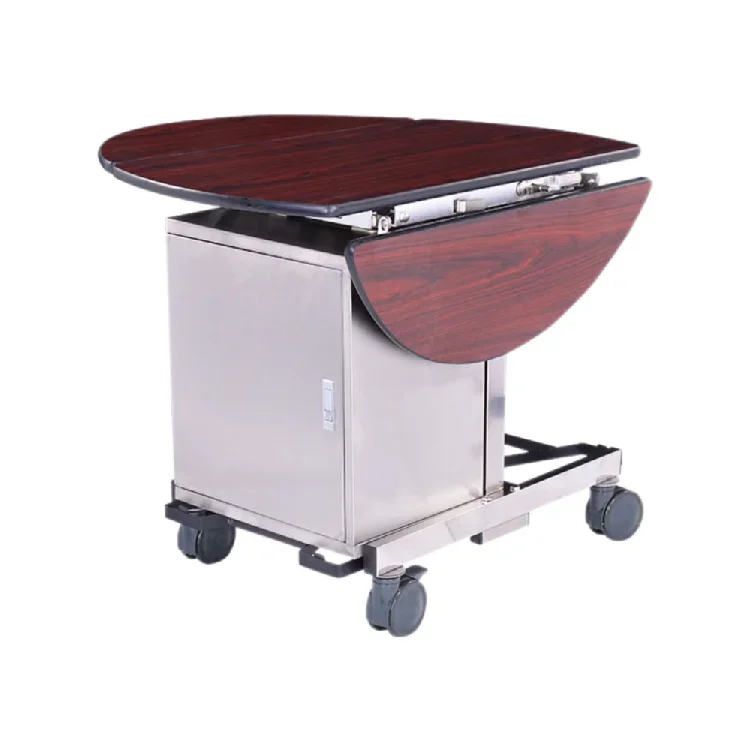 

Hot Sale Hotel Room Foldable Luxury Service Cart Stainless Steel Warmer Food Cart