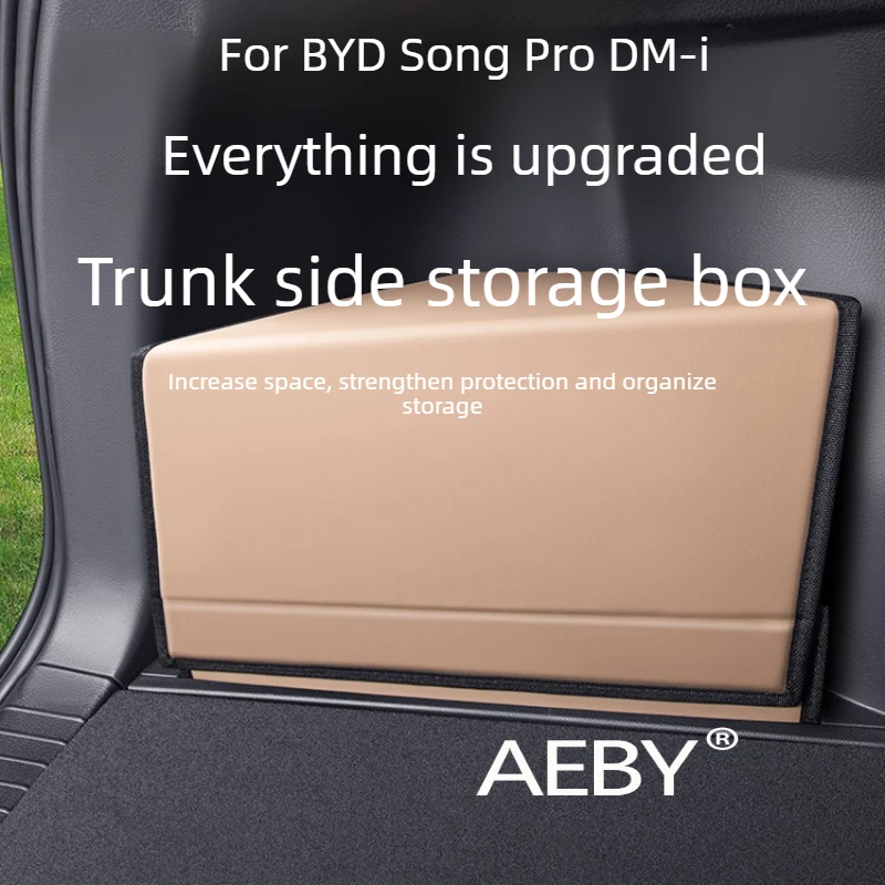 

AEBY For BYD Song Pro DM-i Smart Driving Editio 2020-2026 Trunk Side Bin,Side Slot Storage Box with Lid,Non-Slip Storage