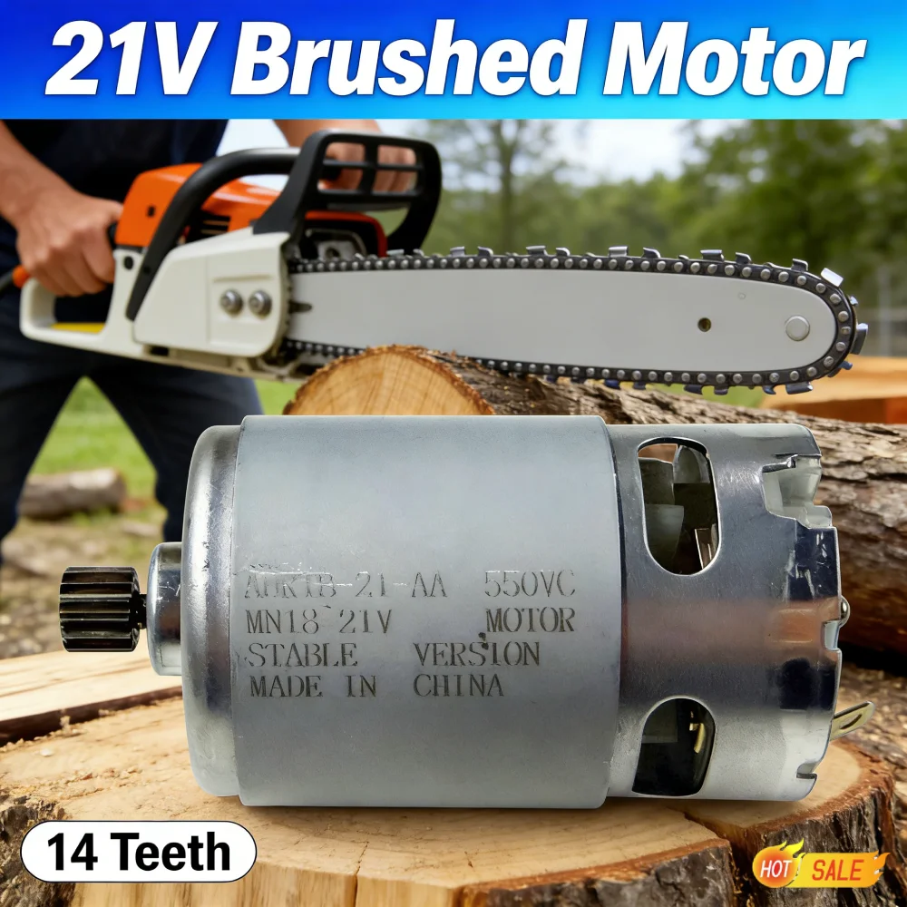 

21V Brushed Motor 14 Teeth Electric Motor 8.2mm Gear Diameter Power Tool Accessories for Mini Saw Motor Rechargeable Saw