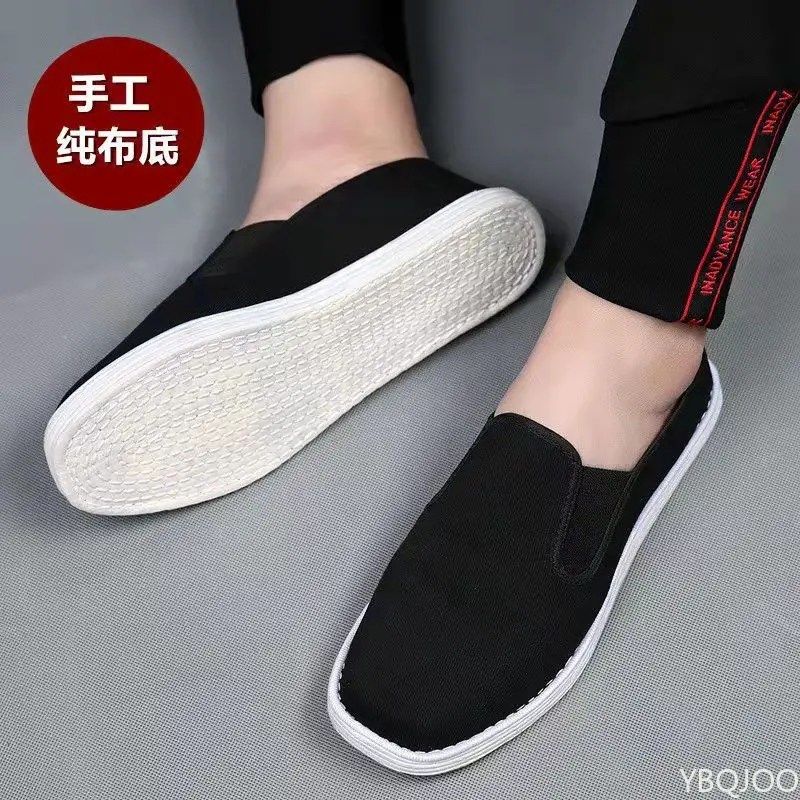 

New Men's cloth Shoes Handmade breathable Flats Comfortable lightweight work shoe Casual Male lazy Canvas shoes Zapatos Homme