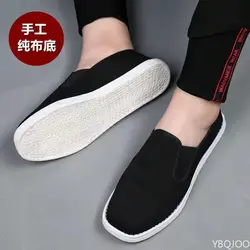 New Men's cloth Shoes Handmade breathable Flats Comfortable lightweight work shoe Casual Male lazy Canvas shoes Zapatos Homme