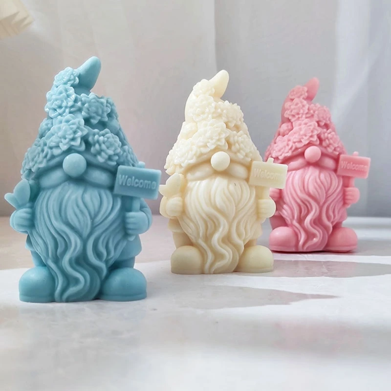 Faceless Santa Silicone Mold DIY Christmas Dwarf Gypsum Resin Soap Mold Home Decor Holiday