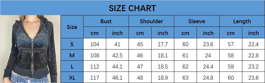 Autumn Spring Women Coat Y2K Aesthetic Vintage Slim Sweatshirts Embroidery Graphic Pattern Zip Up Jacket Hoodies Retro Jacket