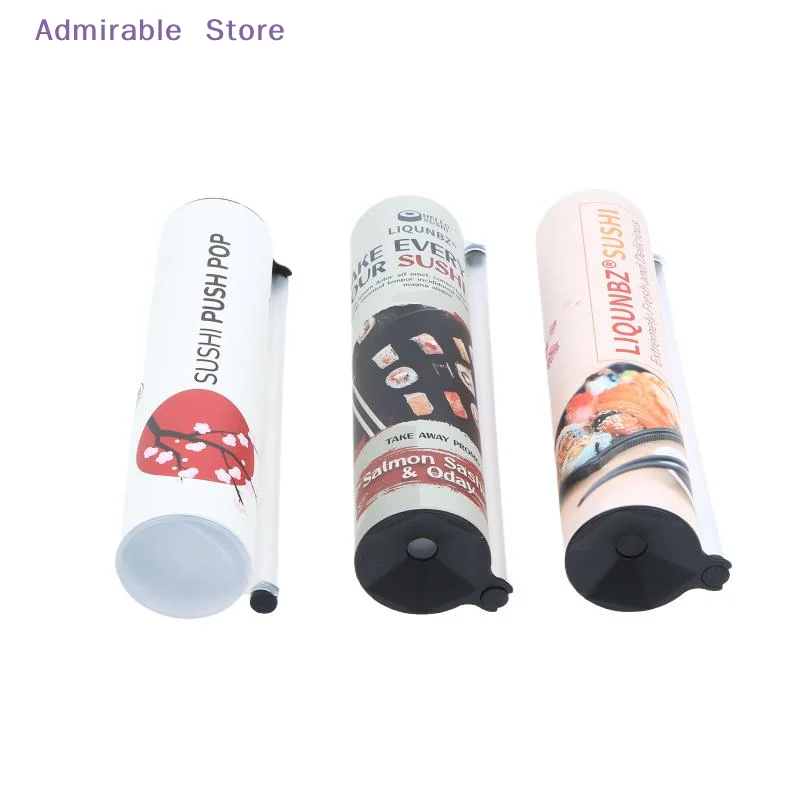 wSushi Push Maker Food Grade Sushi Paper Tube Mold Easy Operate DIY Sushi Roller for Beginner Home Party Sushi Prep
