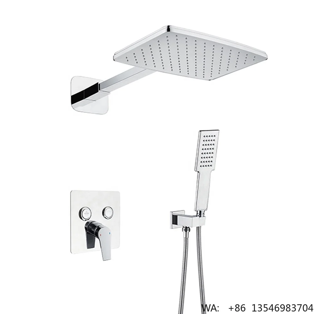 

Luxury Bathroom Stainless Steel Ceiling Mounted Rain Shower Head Brass Thermostatic Shower Mixer Tap With PVC Hose