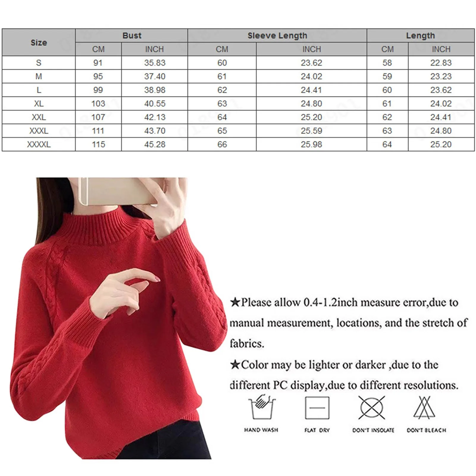 Maglione in cashmere autunno e inverno Pullover a collo alto Maglioni pullover in cashmere a maniche lunghe casual tinta unita da donna